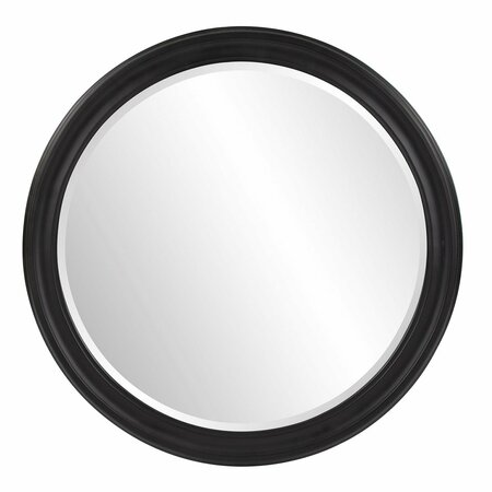 HOWARD ELLIOTT George Matte Black Round Mirror 53122